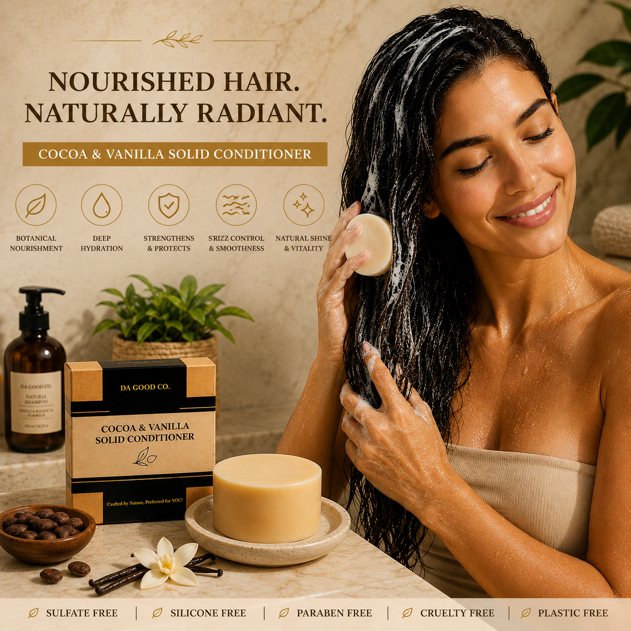ACONDICIONADOR COCOA & VANILLA SOLID™ | Nutrición e Hidratación Capilar