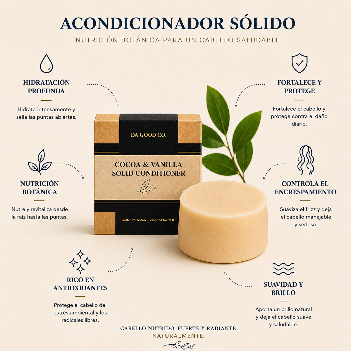 ACONDICIONADOR COCOA & VANILLA SOLID™ | Nutrición e Hidratación Capilar